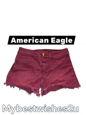 American Eagle Shorts Womens Size 4 Burgundy Red maroon wine Hi-rise Shortie
